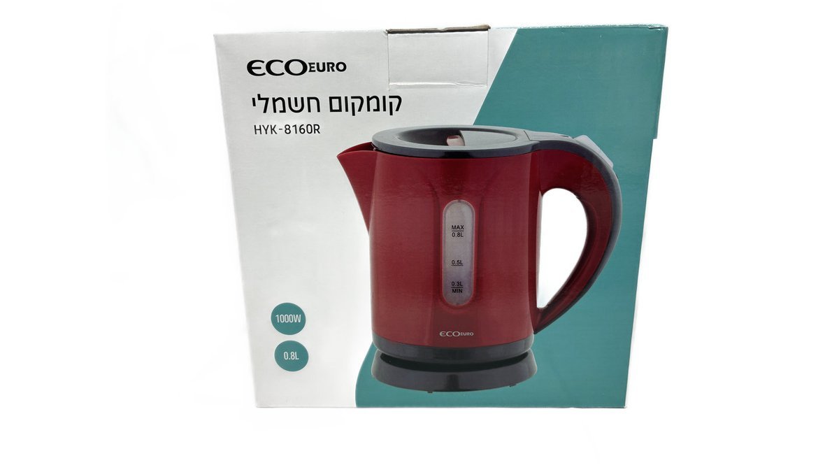 קומקום חשמלי קטן אדום 0.8 ליטר