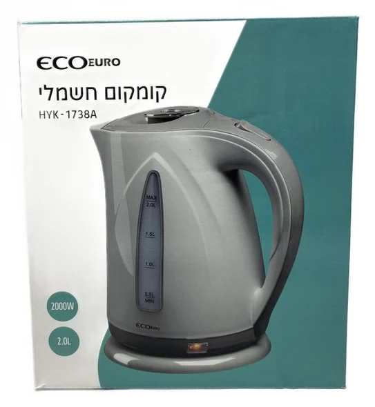 קומקום חשמלי פלסטיק לבן 2 ליטר