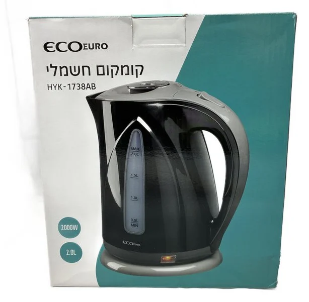 קומקום חשמלי פלסטיק 2 ליטר שחור
