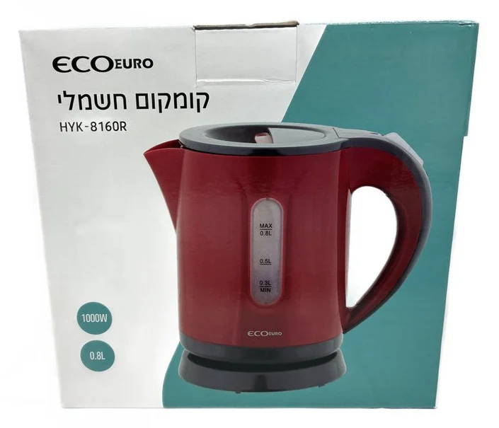 קומקום חשמלי קטן אדום 0.8 ליטר