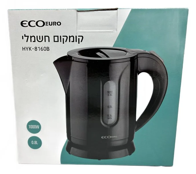 קומקום חשמלי קטן שחור 0.8 ליטר